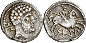 Segia (Ejea de los Caballeros). Denario. (FAB. 2156) (ACIP. 1440). Rara. 3,92 g. MBC-.