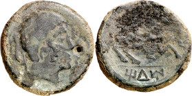 Tidum (en Aragón). As. (FAB. 2388) (ACIP. 1900). Intento de perforación. Rara. 8,57 g. BC+.