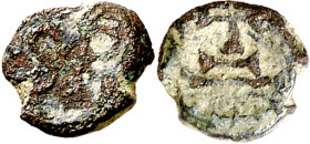 Reino Visigodo. Ispali (Sevilla). Nummus. (Cru.V. grupo A, tipo 2). 0,35 g. BC-.
