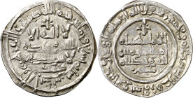 Califato. AH 389. Hisham II. Al Andalus. Dirhem. (V. 541) (Fro. 98). 3,04 g. MBC+.