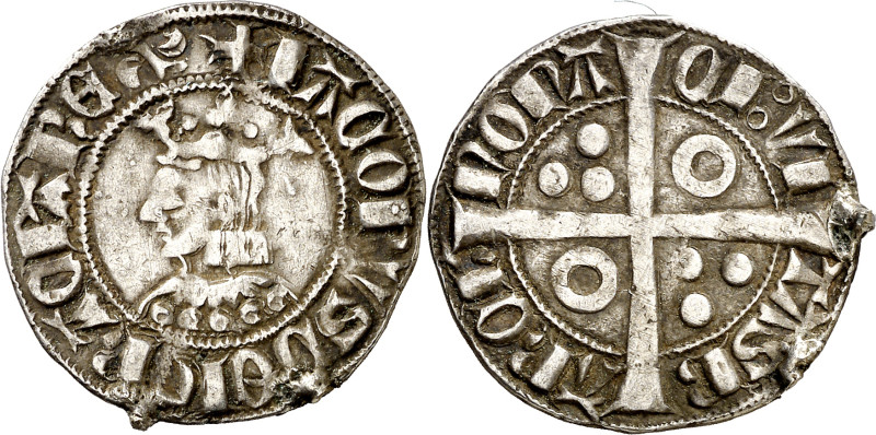 Jaume II (1291-1327). Barcelona. Croat. (Cru.V.S. 337.5) (Cru.C.G. 2154f). Letra...