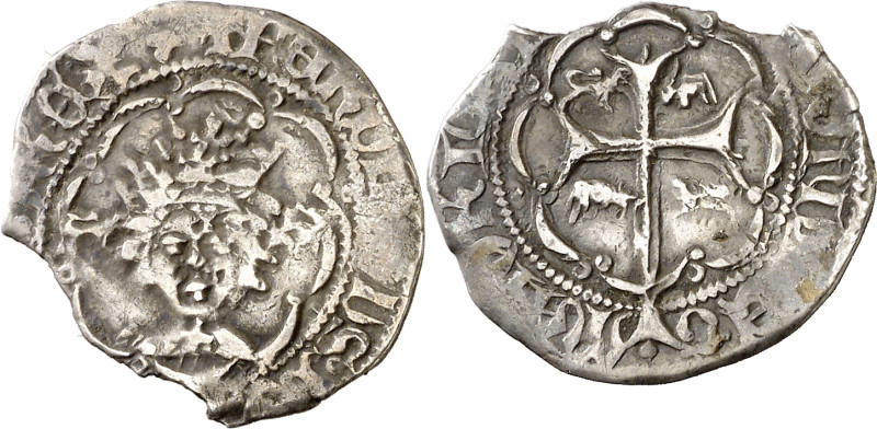 Ferran I (1412-1416). Mallorca. Mig real. (Cru. VS. 771) (Cru. CG.2818). Cospel ...