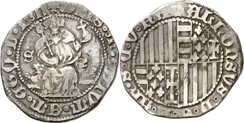 Alfons IV (1416-1458). Nàpols. Carlí. (Cru.V.S. 889) (Cru.C.G. 2933) (MIR. 54/6)...