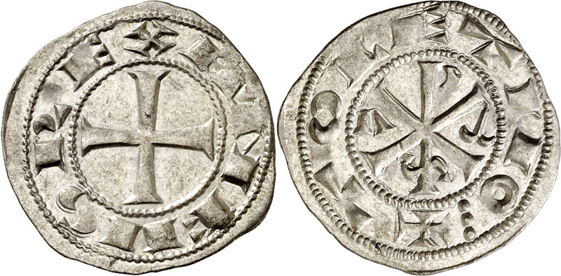 Alfonso VI (1073-1109). Toledo. Dinero. (AB. 5). La letra S semitumbada. Vellón ...