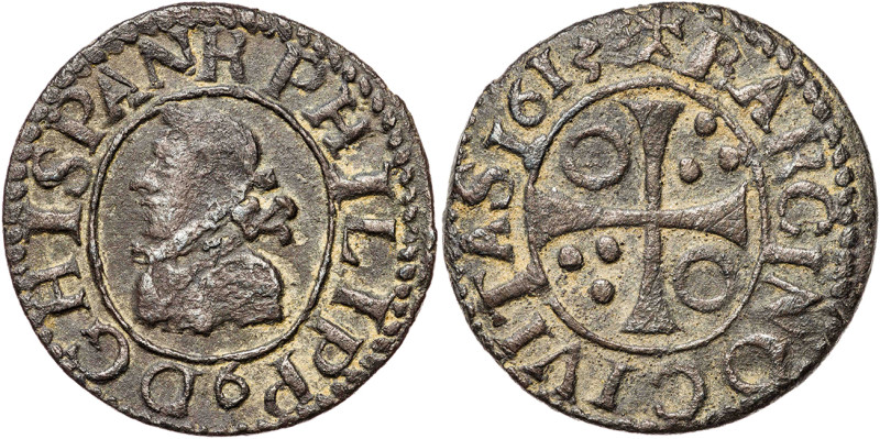 1613. Felipe III. Barcelona. 1/2 croat. (AC. 378) (Cru.C.G. 4342g). 1,41 g. MBC.