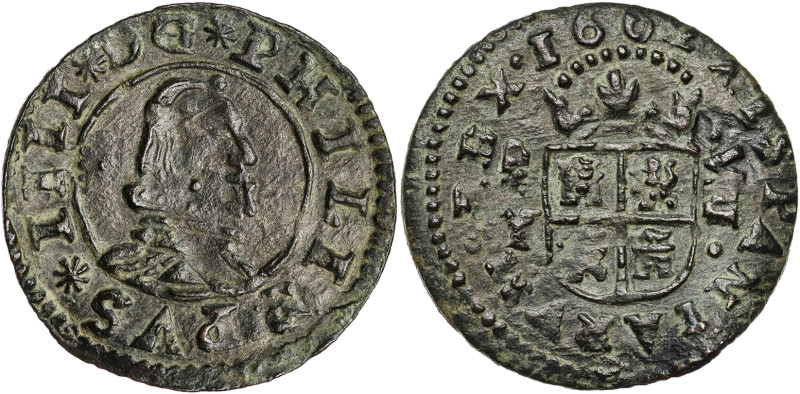 1662. Felipe IV. MD (Madrid). Y. 8 maravedís. (AC. 360) ( J.S. M-333). Pátina ve...