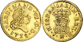 1758. Fernando VI. Madrid. JB. 1/2 escudo. (AC. 564). 1,76 g. MBC+.