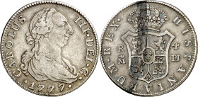 1777. Carlos III. Madrid. PJ. 4 reales. (AC. 859). Mancha en reverso. 13,43 g. MBC.