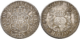 1770. Carlos III. México. FM. 8 reales. (AC. 1101). Columnario. 26,87 g. MBC.