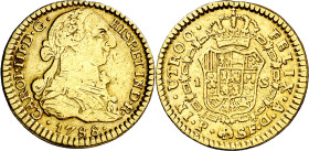 1788. Carlos III. Popayán. SF. 1 escudo. (AC. 1433) (Restrepo 54-34). Rayitas. Escasa. 3,33 g. MBC-/MBC.