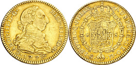 1772. Carlos III. Madrid. PJ. 2 escudos. (AC. 1543). Leves marquitas. Bonito color. 6,64 g. MBC/MBC+.