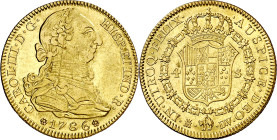 1786. Carlos III. Madrid. DV. 4 escudos. (AC. 1791). Raya. 13,48 g. MBC+/EBC-.