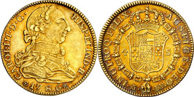 1786. Carlos III. Madrid. DV. 4 escudos. (AC. 1791). Leves rayitas. Preciosa pátina. 13,46 g. EBC-/EBC.