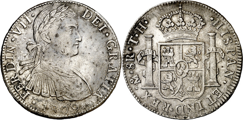 1809. Fernando VII. México. TH. 8 reales. (AC. 1308). Busto imaginario. 26,85 g....