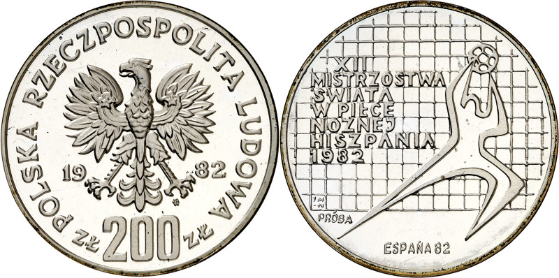 Polonia. 1982. 200 Zlotych. (KM. PR473). Mundial de Fútbol - España '82. "PRÓBA"...