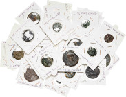 Lote de 30 bronces ibéricos clasificados, de distintos módulos y de las cecas de: Arketurki, Arse (tres), Baitolo, Cese (dos), Eustibaicula, Iltirces,...