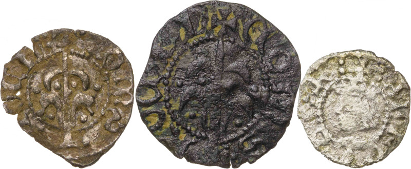 Alfons IV (1416-1458). Perpinyà. Lote de 1 diner y 2 òbols. Total 3 monedas. A e...