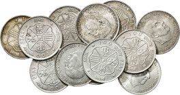 1966. Franco. 100 pesetas. Lote de 12 monedas. A examinar. MBC/EBC+.