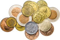 Andorra. Lote de 18 monedas, desde 1 céntimo hasta 5 diners. Todas distintas excepto 1 diner 1983 (tres), 1984 (dos) y 2 diners 1985 (dos). S/C-/S/C.