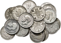 Gran Bretaña. 1912 a 1936. Jorge V. Lote de 20 monedas, 1 florín (diecinueve) y 2 chelines de la África Occidental Británica. AG. BC+/MBC+.