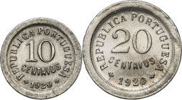 Portugal. 1920. 10 y 20 centavos. 2 monedas. CU-NI. EBC/S/C-.