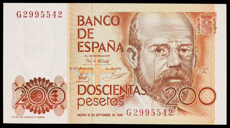 1980. 200 pesetas. (Ed. 480a). 16 de septiembre, Clarín. Serie G. S/C.