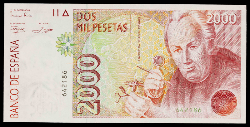 1992. 2000 pesetas. (Ed. 482). 24 de abril, Mutis. Sin serie. MBC+.