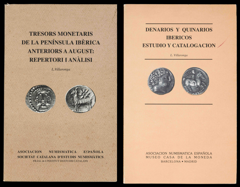 Lote de 2 libros de VILLARONGA i GARRIGA, L.: "Tresors monetaris de la península...