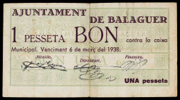 Balaguer. 1 peseta. (T. 339). BC+.