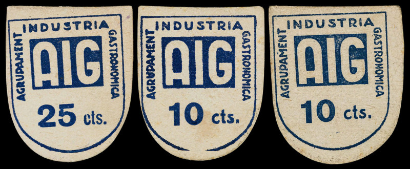 Barcelona. Agrupament Industria Gastronòmica AIG. 10 (dos) y 25 céntimos. (AL. 1...