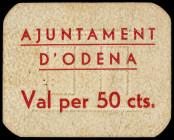 Òdena. 50 céntimos. (T. 1919). Cartón. MBC.