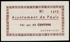 Paüls dels Ports. 25 céntimos. (T. 2079a). EBC-.