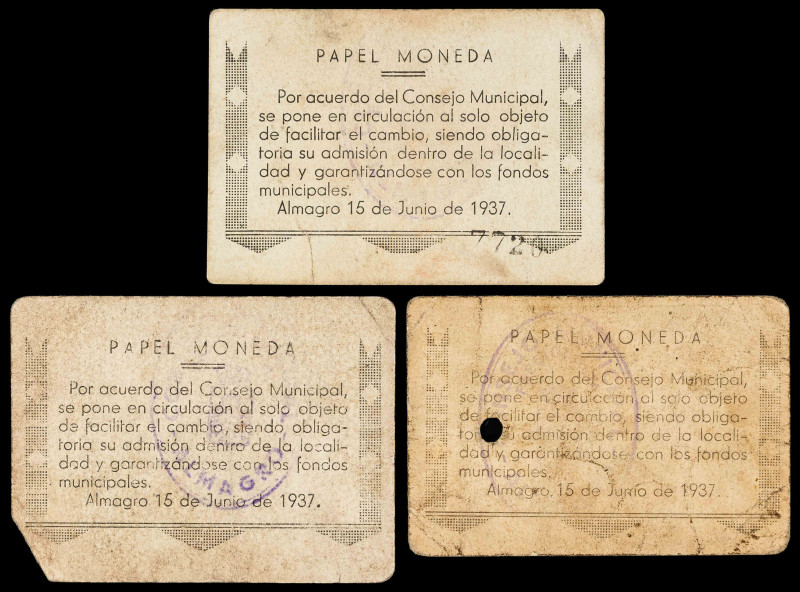 Almagro (Ciudad Real). Consejo Municipal. 25, 50 céntimos y 1 peseta. (KG. 83) (...