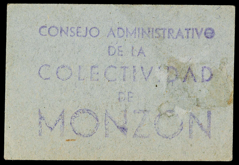 Monzón (Huesca). Colectividad. Consejo de Administración. 1 peseta. (T. falta) (...