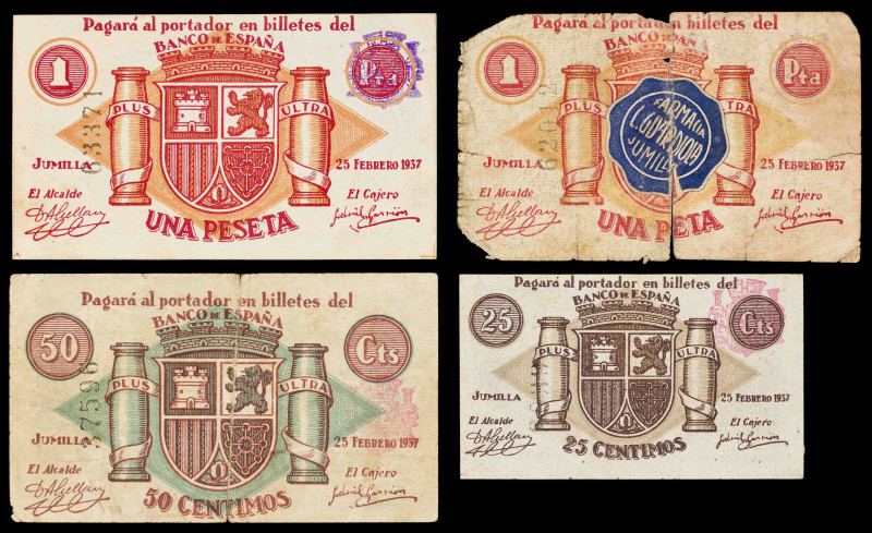 Jumilla (Murcia). 25, 50 céntimos y 1 peseta (dos). (C. 128 a 130) (KG. 435) (RG...