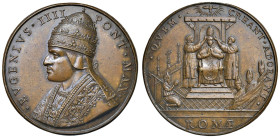 Eugenio IV (1431-1447) Gabriele Condulmer, incoronazione a papa, medaglia di restituzione in bronzo - opus: Girolamo Paladino - Lincoln 321; Modesti C...