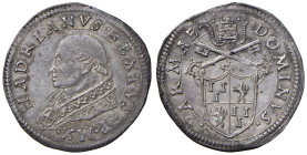 Adriano VI (1522-1523) Parma - Giulio - Munt. 21; MIR 759 (questo esemplare raffigurato) AG (g 3,76) RRRR Moneta di estrema rarità, con ritratto eccez...