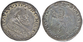 Paolo III (1534-1549) Bologna - Bianco - Munt. 100 AG (g. 5,46) R Di difficile reperibilità in questa conservazione, particolarmente ben coniato e cor...