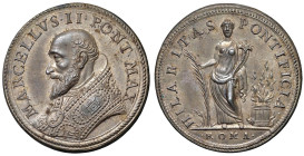 Marcello II (1555) Marcello Cervini di Montefano. Medaglia in bronzo commemorante Marcello II - Modesti CNORP II 463 AE (g 16,58 - Ø 30,84 mm) R Ultim...