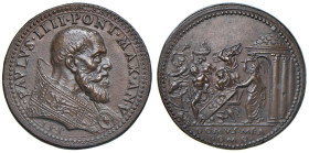 Paolo IV (1555-1559) Giovanni Pietro Carafa di Capriglia Irpina. Medaglia 1559 in bronzo - Opus: Gianfederico Bonzagni - Modesti CNORP II 483 AE (g 10...