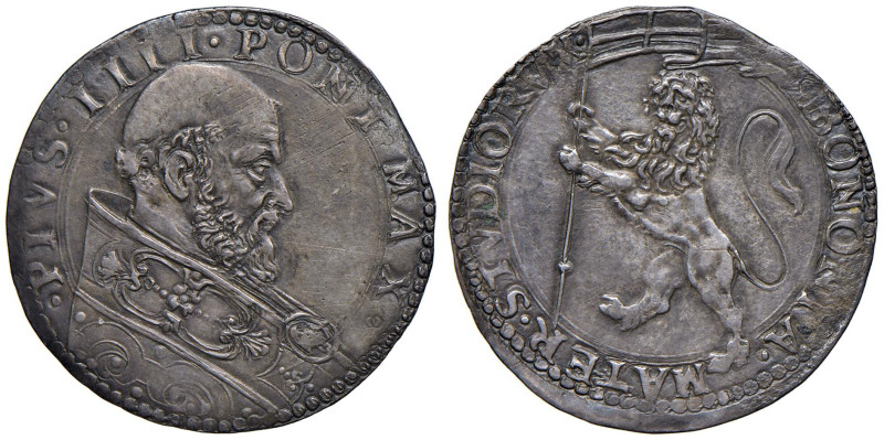 Pio IV (1559-1565) Bologna - Bianco - Munt. 70 AG (g. 4,70) RR Tondello di insol...