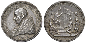 Gregorio XIV (1590-1591) Niccolò Sfondrati di Somma Lombarda. La spedizione militare pontificia antiugonotti del 1591 in Francia. Medaglia in argento ...