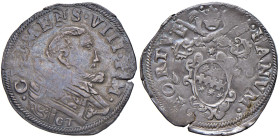 Clemente VIII (1592-1605) Fano - Testone - Munt. 149 AG (g 9,00) RRRR Stella sopra lo stemma. Moneta di rarissima apparizione sul mercato e di conserv...