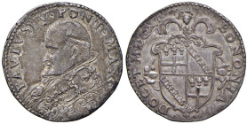 Paolo V (1605-1621) Bologna - Testone 1615 - Munt. 193 AG (g 9,58) RRRR Moneta di estrema rarità, praticamente introvabile anche in conservazione MB. ...