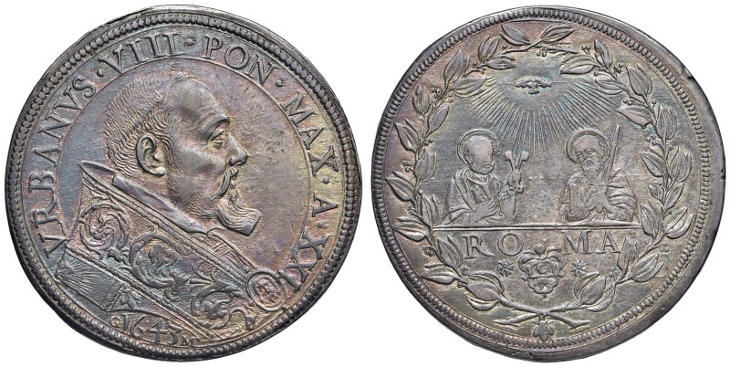 Urbano VIII (1623-1644) Piastra 1643 An. XXI - Munt. 28 I AG (g 32,12) ​​RR Tipo...