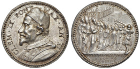 Clemente IX (1667-1669) Giulio Rospigliosi di Pistoia. La Pace di Acquisgrana. Medaglia annuale 1668 in argento - Opus: Gaspare Morone - Modesti MEDAN...