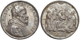 Clemente X (1670-1676) Emilio Altieri di Roma. Canonizzazione dei cinque Santi. Medaglia annuale 1671 An. II in argento - Opus: Giovanni Hamerani - Mo...