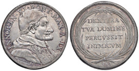 Innocenzo XI (1676-1689) Piastra 1684 An. IX - Munt. 31 AG (g 32,07) Ricorda la vittoria (1684) riportata sui Turchi dal duca Carlo di Lorena e dal re...