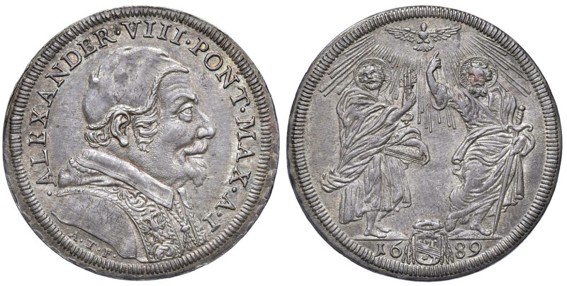 Alessandro VIII (1689-1691) Testone 1689 An. I - Munt. 21 AG (g 9,15) RR Esempla...