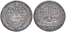Clemente XI (1700-1721) Piastra An. XIII - Munt. 39 AG (g 32,06) RR Esemplare con magnifica patina dalle bellissime iridescenze. Proveniente da Ferri ...